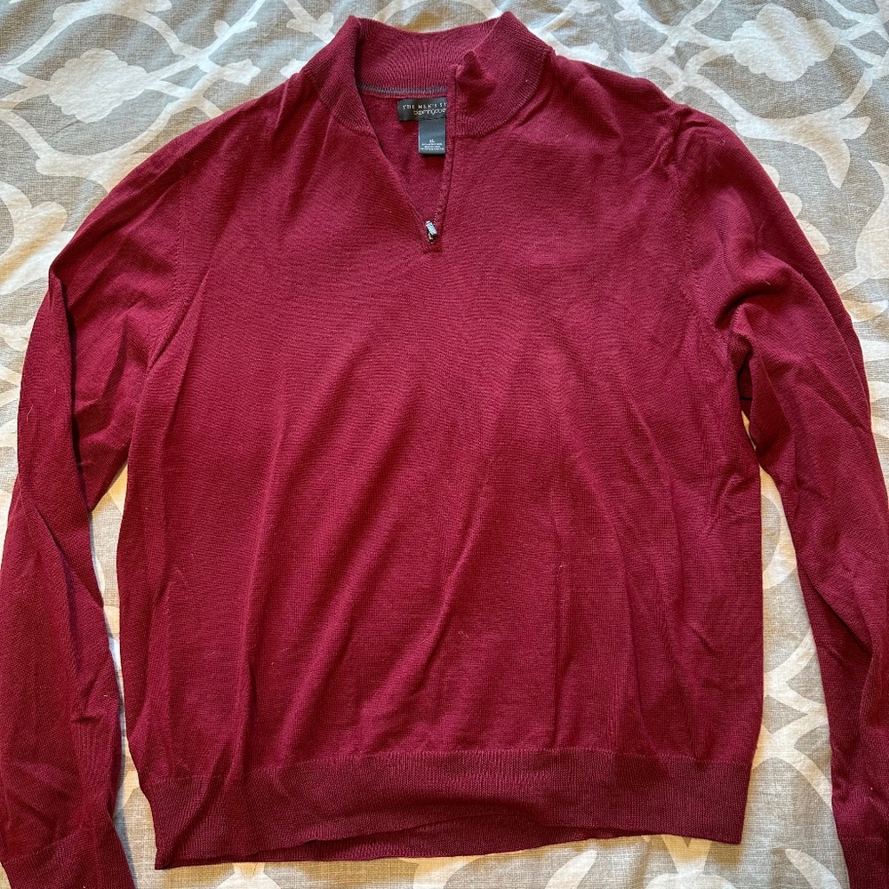Bloomingdale’s The Men’s Store Merino Wool Quarter Zip Sweater